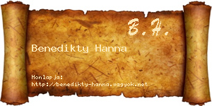 Benedikty Hanna névjegykártya